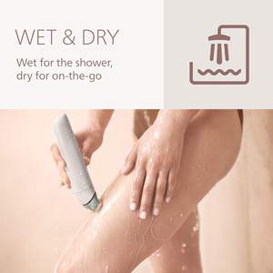 Afeitadora Eléctrica Inalámbrica Húmeda y Seca de 3 Cuchillas, Cabezal de Afeitado Flexible, Luz LED para Cara, Piernas, Cuerpo y Zona del Bikini, Opción de Repuesto - Product Image 3