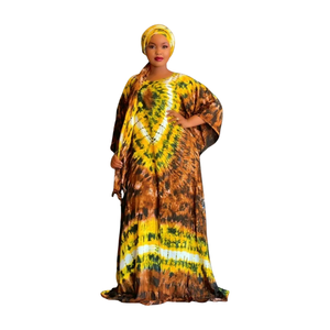 Elegante Vestido Kaftan Estampado para Vacaciones, Ligero, Maxi Vestido para Mujer, Ideal para Viajes, Playa, Fiestas y Vacaciones de Verano - Product Image 2