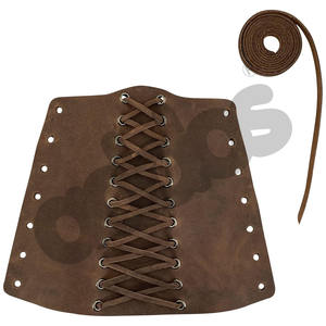 Gelang kulit Full Grain, Pelindung tangan pelindung pergelangan tangan untuk olahraga luar ruangan, latihan menembak busur untuk Panah 2 Set 2 - Product Image 3