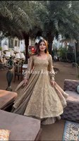 Salwar Kameez ethnique pour femme, style Anarkali Mastani, long, en soie Georgette et viscose, multicolore, brodé, non cousu, fantaisie