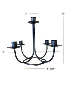 Présentoir de bougies coniques en fer forgé Présentoir de bougies coniques Colonne de bougies à pilier côtelé Table à chambre nervurée Métal au design attrayant - Product Image 6