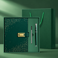 Coffret cadeau exécutif haut de gamme avec carnet à couverture rigide et stylo métallique pour événements d'entreprise, personnalisable
