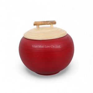 Pot en laque bohème fait à la main, contenant de rangement décoratif multifonctionnel pour la maison, la table, la cuisine, la salle de bain - Product Image 2