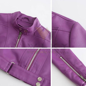 Chaqueta de Cuero para Mujer Resistente al Viento, Chaqueta de Cuero Hecha a Medida, Chaqueta de Cuero para Mujer para Uso en Exteriores - Product Image 6