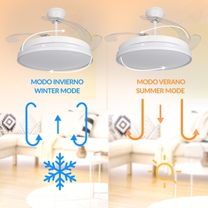 LEDUNI moderno 70W LED ventilatore da soffitto con Cami stella bianca 107 cm Ø telecomando ABS & ferro corpo lampada 220V DC motore per camera da letto - Product Image 4