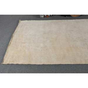 Alfombra tradicional ecológica de lana Beige moderna, 4,8x11 pies, tejido plano turco, patrón de retazos, comedor con respaldo de látex - Product Image 3