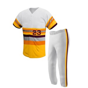 Wholesale Men's Adult <b>Baseball</b> & Softball Uniform <b>Sets</b> with Breathable Plus Size White Pants - Product Image 3