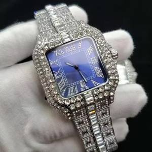 Relojes de Lujo Premium para Hombre con Esfera Cuadrada de Cuarzo, Estilo de Dibujos Animados, Gemas de Moissanita VVS Color D, Aspecto Elegante y Prestigioso, Calidad de Primera Categoría - Product Image 5