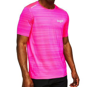 T-shirt blanc hommes T-shirt plus récent à la mode en gros bande réfléchissante Fitness hauts Logo personnalisé hommes portent des t-shirts de gymnastique athlétique - Product Image 3