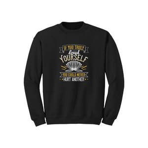 Sweat-shirt en mélange de coton avec des thèmes de bouddha imprimés Style décontracté 12 options de couleur 260-280 Placement de conception personnalisable GSM lourd - Product Image 2