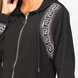 Conjuntos Deportivos Casuales con Capucha para Mujer, Temporada de Invierno, Hechos de Algodón y Poliéster, Cómodos, Ligeros, Estampados - Product Image 4