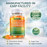 Gummies Kombucha Tout-en-un Probiotiques Prébiotiques Postbiotiques Sans Sucre Complément Santé Intestinale OEM