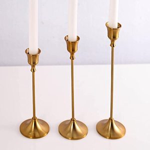 Candelabros votivos de latón alto moderno para decoración del hogar del banquete de boda - Product Image 3