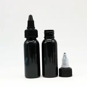 Luxury Applicator bottles for hair oil 4oz Twist cap Refill Clear Black Brown White PET Containers 100ml Plastic Dropper bottle