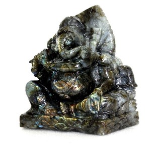 Wholesale Labradorite Ganesha Hand Carved <b>Statue</b> Figurine <b>Religious</b> Style Crystal Healing Stone Piedras Naturales - Product Image 6