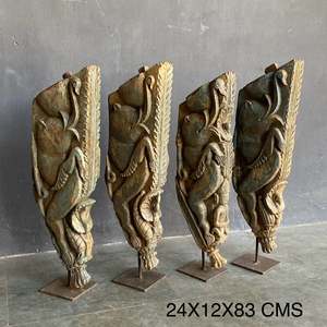 Soporte de Madera Vintage Indio, Tallado a Mano, Decoración Arquitectónica de Pared, Estilo Rústico Antiguo para Interiores del Hogar, Combinación Variada, 1 Unidad - Product Image 4