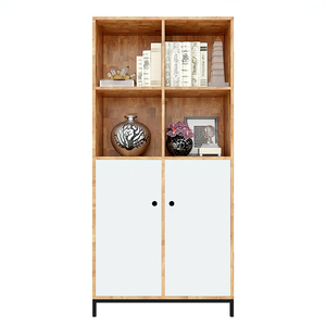 Étagère en bois de caoutchouc de style industriel avec base en fer 80x30x170 (cm) pour le bureau à domicile, l'atelier et le rangement de la chambre - KS68113 - Product Image 3