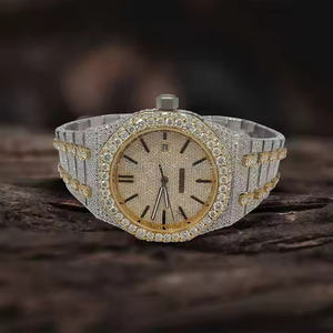 <b>Mens</b> Premium Quartz Moment Wrist Watch with Moissanite Diamond Finish Luxury Business Office Party Wear - Product Image 1