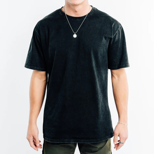 Camiseta de algodón 100% para hombre, Camiseta holgada estampada de talla grande lisa de alta calidad, camiseta de manga corta de algodón 100% para hombre - Product Image 3