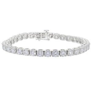 <b>14K</b> White <b>Gold</b> Lab Grown CVD Diamond Tennis <b>Bracelet</b> Brilliant Cut Prong Set Rhodium Plated Classic Fine Jewelry Elegant Luxury - Product Image 2