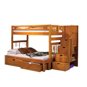 Lit superposé moderne en bois massif TANDHY NUSANTARA pour chambre d'enfant, double avec rangement, fabriqué en Indonésie - Vente chaude - Product Image 1