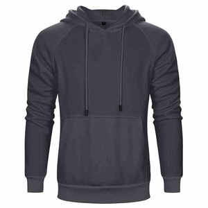 Vente en gros de sweats à capuche unisexes bon marché 220 GSM, en molleton surdimensionné, avec impression personnalisée en relief, sweats à capuche d'automne vierges pour hommes avec votre propre logo - Product Image 2