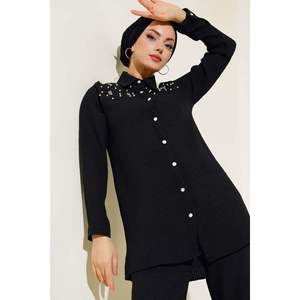 Ensemble 2 pièces pour femme en noir avec détail perlé lapidé - Product Image 4