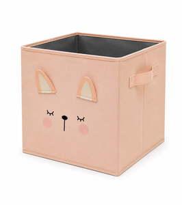 Yellow Tiger Face Fabric Storage <b>Bin</b> <b>Square</b> Toy Organizer for Kids Room Modern Design Foldable Textile Box - Product Image 3