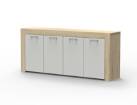Buffet moderne à 4 portes, table de rangement multifonctionnelle en bois, meuble pour salon, cuisine, bureau à domicile, chambre à coucher, FURNIZONE