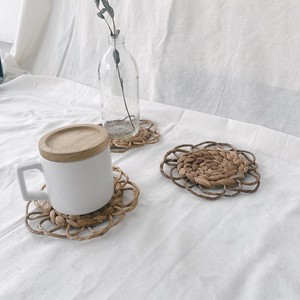 Handmade saucer <b>coasters</b> for tea cups water hyacinth saucers handweaving fiber <b>drink</b> <b>coaster</b> - Product Image 6