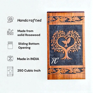 Urne de crémation artisanale en palissandre Arbre de vie Souvenir commémoratif Urne de crémation décorative pour les cendres - Product Image 6