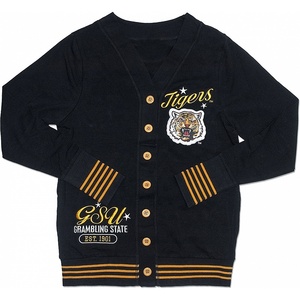 OEM Faites de votre cardigan chaud conçu sur mesure pull d'université bouton en tricot devant col en V hiver avec décoration brodée - Product Image 1