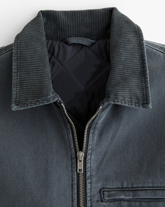 Wholesale Men's Jacket Vintage Workwear Standard Thickness Classic Washed Cotton Canvas Jackets Single <b>Button</b> Long Sleeves Front - Product Image 5