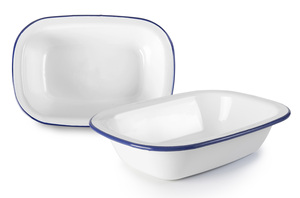 Piatto da portata rettangolare profondo in acciaio smaltato, lungo 27 cm. (Ibili 905027) - Product Image 2