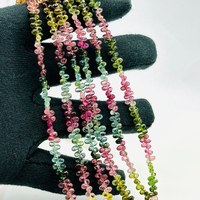 Perles de pierres précieuses en tourmaline naturelle multicolore facettées en forme de goutte d'eau, 6 mm, perles de tourmaline en vrac pour la fabrication de bijoux à prix de gros