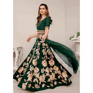 Anarkali ชุดปาร์ตี้ชุดเจ้าสาวชุดเจ้าสาวสีเขียวชุดยาว2023อินเดียชุดเดรสยาว - Product Image 4