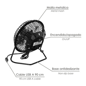 Ventilatore da tavolo 10 cm. USB da 2,5 Watt. - Product Image 3