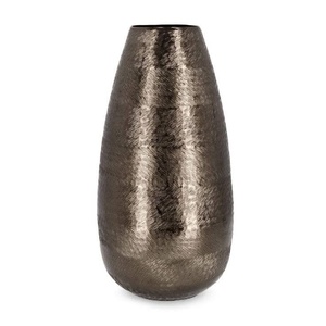 Vase ovale de table industriel en métal de 15 pouces fait à la main Texture moderne Design Home Wedding Flower Vase Aluminium Christmas Appeal - Product Image 2