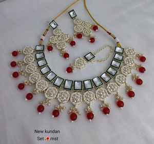 Indian Traditional & Fashionable <b>Gold</b> Plated Fancy Long Mala With Earring and Maagtika <b>Necklace</b> Set and Jewellery Set for Women - Product Image 5