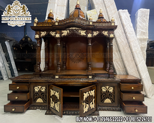 Altares Personalizados de Madera de Teca para Hogares Tradicionales, Mandir Swaminarayan Pooja a Precios de Mayoreo, Gabinete de Almacenamiento de Gran Tamaño - Product Image 2