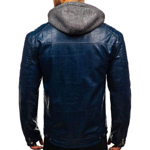 Chaqueta de cuero de moda ligera para hombre personalizada de la mejor calidad, hecho en cuello con capucha Pakistán, estilo callejero - Product Image 2