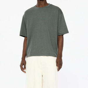 Camisetas Oversize de Algodón 100% para Hombre, Estilo Hip Hop, Transpirables, Hombro Caído, Cuello Redondo, 260 Gramos, Color Liso, Venta al por Mayor - Product Image 4