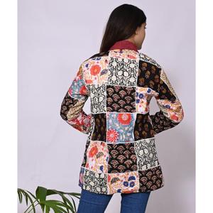 เสื้อแจ็กเก็ตผ้าฝ้ายโบโฮของผู้หญิงทันสมัยเสื้อโค้ทผ้าฝ้ายเย็บปะต่อแนววินเทจหนึ่งขนาดอบอุ่นสำหรับฤดูใบไม้ร่วงและฤดูหนาว - Product Image 6