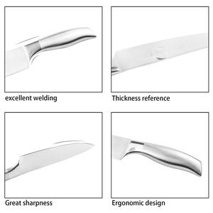 มีดทำครัวใบมีดสแตนเลสแบบมืออาชีพด้ามจับสีขาว - Product Image 2