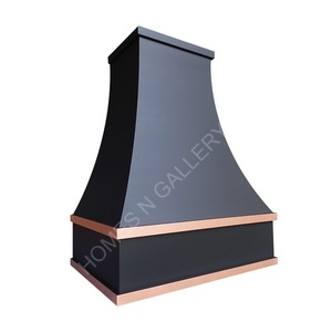 Meilleures ventes : Hotte de cuisine en cuivre et laiton, rivets décoratifs, finition brossée bleu marine foncé, haute qualité - Product Image 5