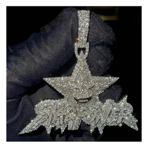 Colgante Personalizado de Estilo Hip Hop con Incrustaciones de Moissanita VVS de 28 Quilates, Corte Redondo, Chapado en Oro, Unisex, Plata de Ley 925 - Product Image 2