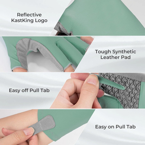 Gants de pêche respirants antibactériens 50 avec sangle de poignet réglable, rembourrage protecteur, grande taille, haute qualité, en promotion à prix abordable - Product Image 5