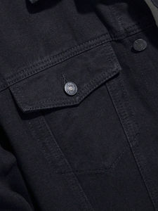 Chaqueta Vaquera de Algodón 100% Personalizable para Hombre, con Cuello Alto, Estilo Deportivo, Resistente al Viento, para Uso en Exteriores - Product Image 3