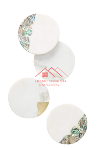 Dessous de verre en marbre de forme carrée blanche avec impression de logo personnalisé vente chaude accessoires de décoration de table au prix de gros - Product Image 5