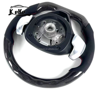 Volant à fond plat en fibre de carbone avec cuir perforé noir pour BMW I8 2014 2020 Remplacement compatible OEM